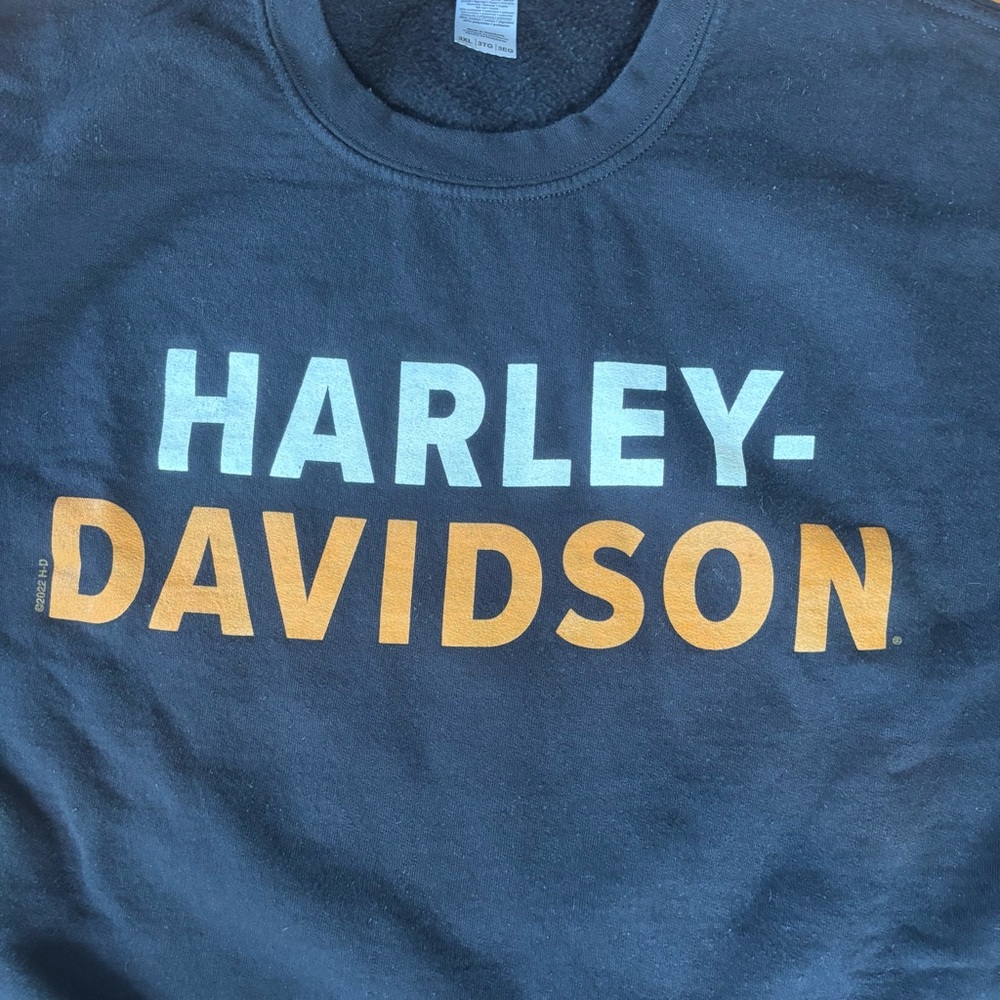 Harley-Davidson Motorcyles Santa Maria California Black Orange Sweatshirt Sz 3XL - Picture 2 of 7